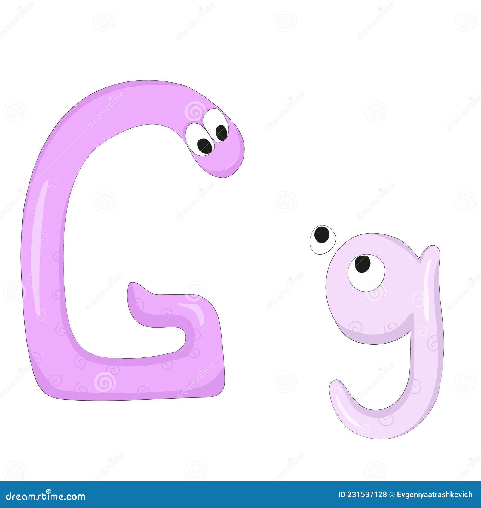 Cartoon Letters Gg in Color Stock Vector - Illustration of letter ...