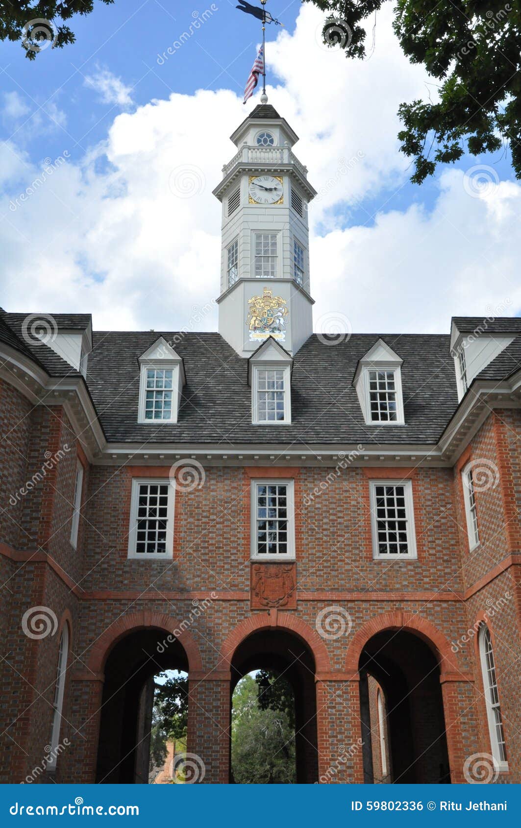 The Capitol in Colonial Williamsburg in Virginia Editorial Photo