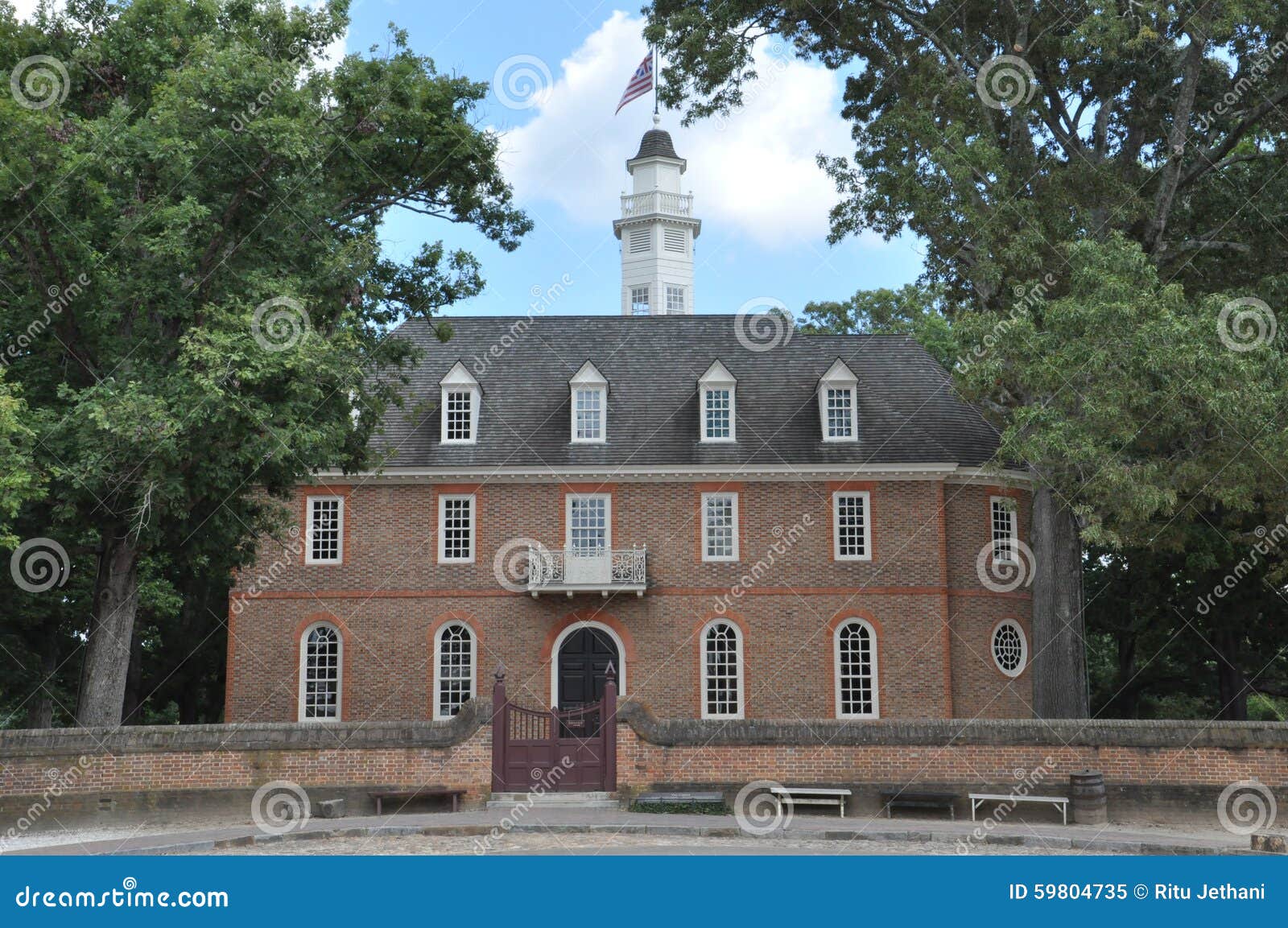 The Capitol in Colonial Williamsburg in Virginia Editorial Image