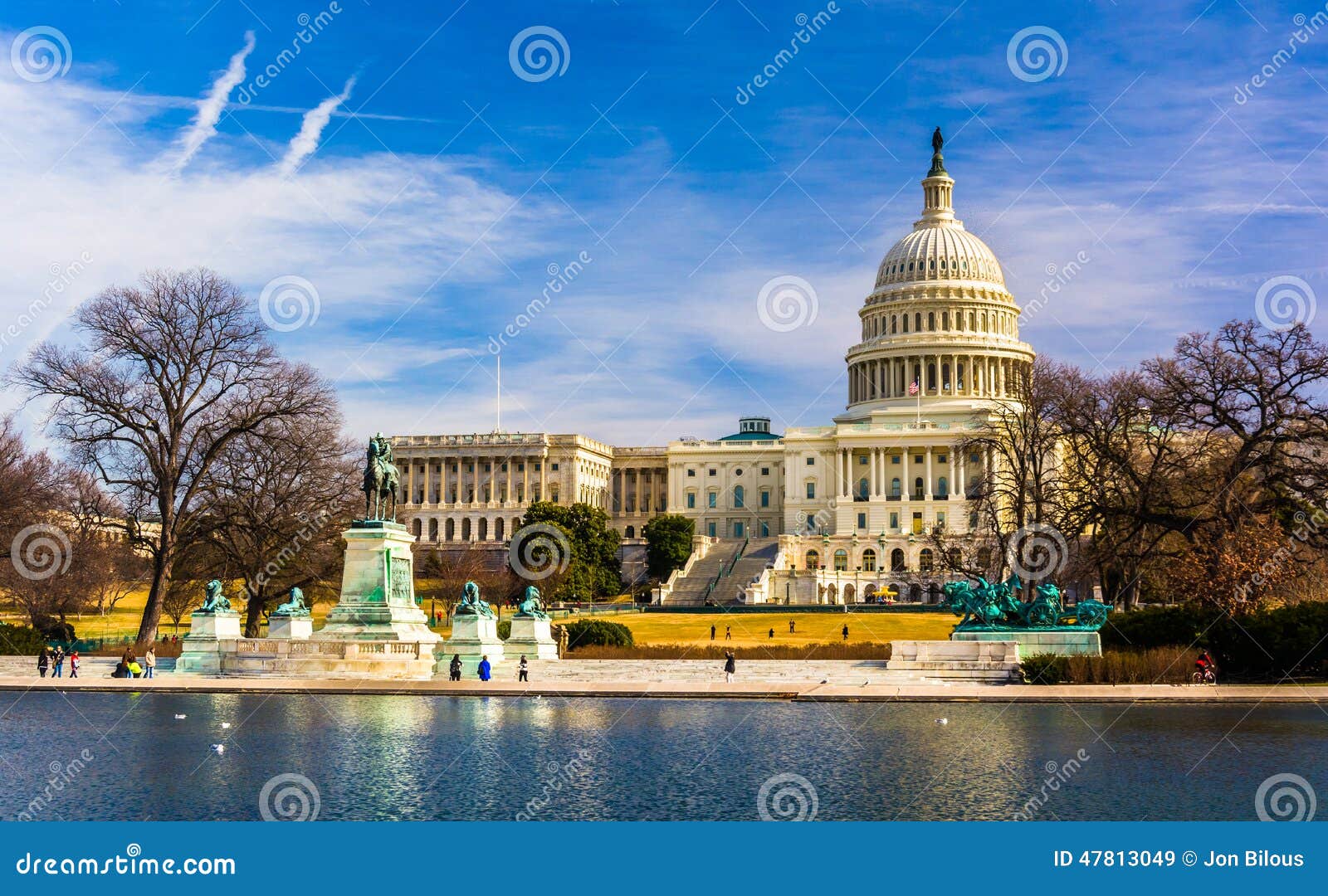 the capitol and reflecting pool in washington, dc.