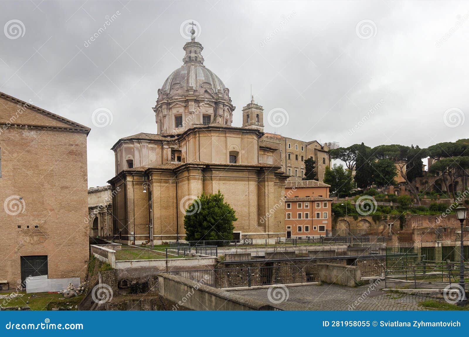 Capitoline Hill and the Church of Saints Luke and Martina and the Home of  the Senate of Curia Julia. Roman Forum, Rome, Italy Editorial Image - Image  of senate, archeology: 281958055