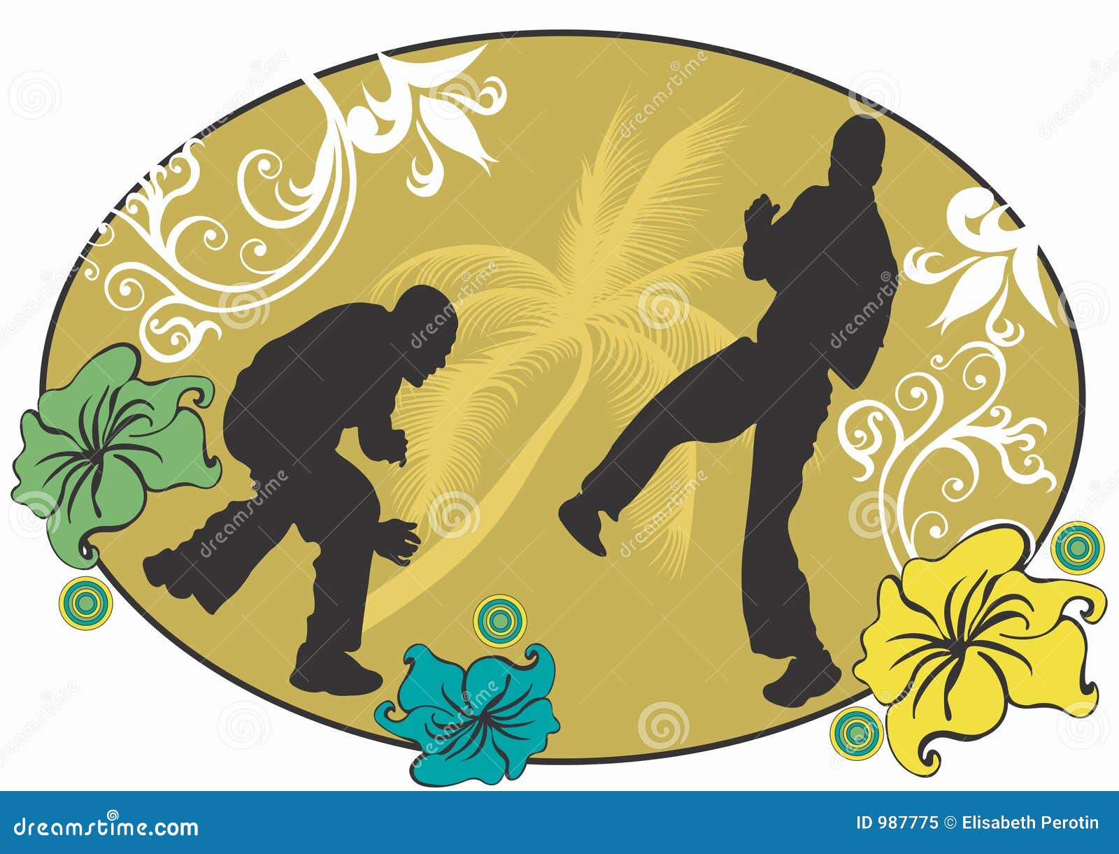 Capoeira Dancers Vector Illustration 4791518