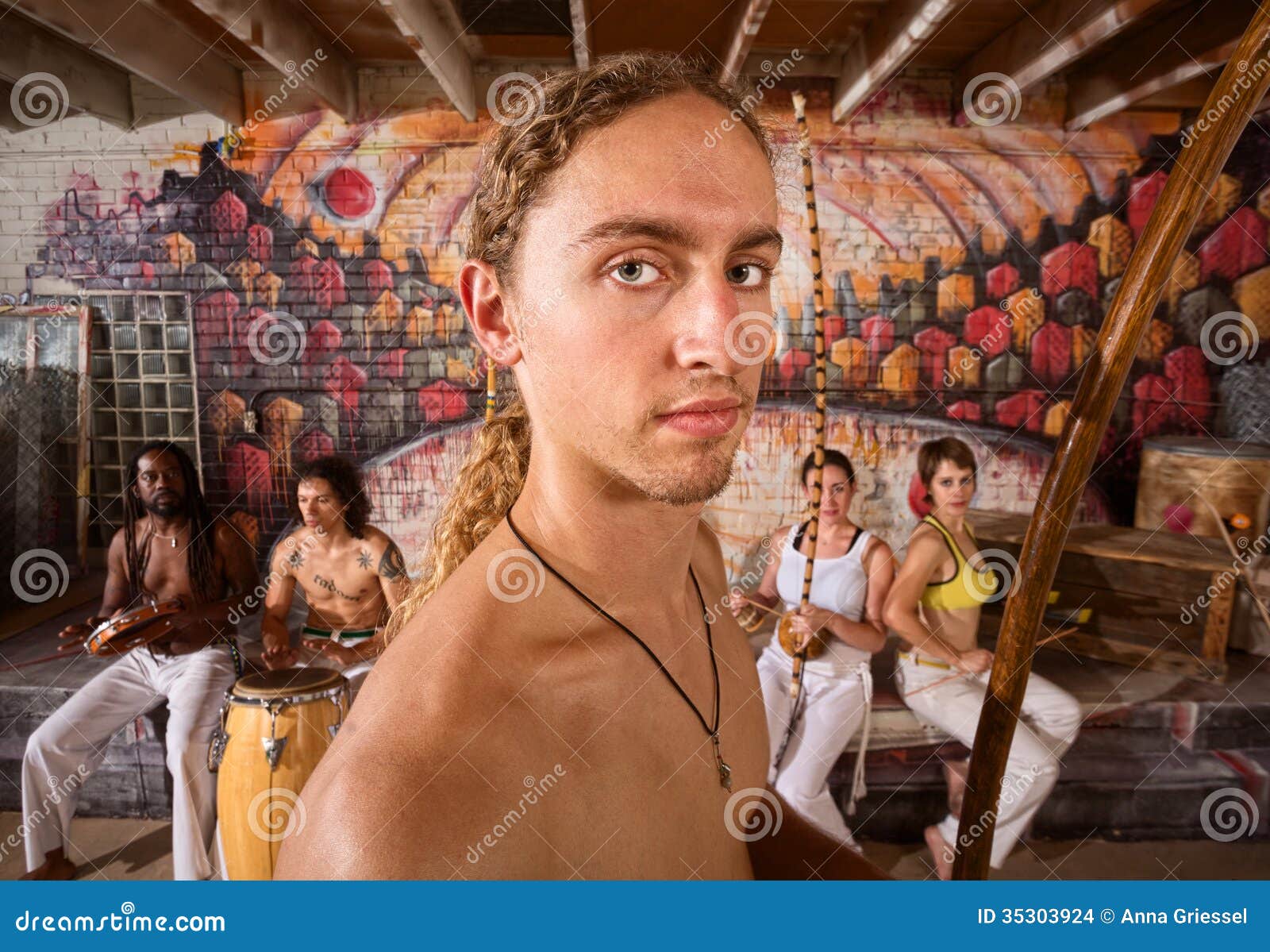 Capoeira Performers with Musical Instruments Stock Photo Image of black, friend 35303924