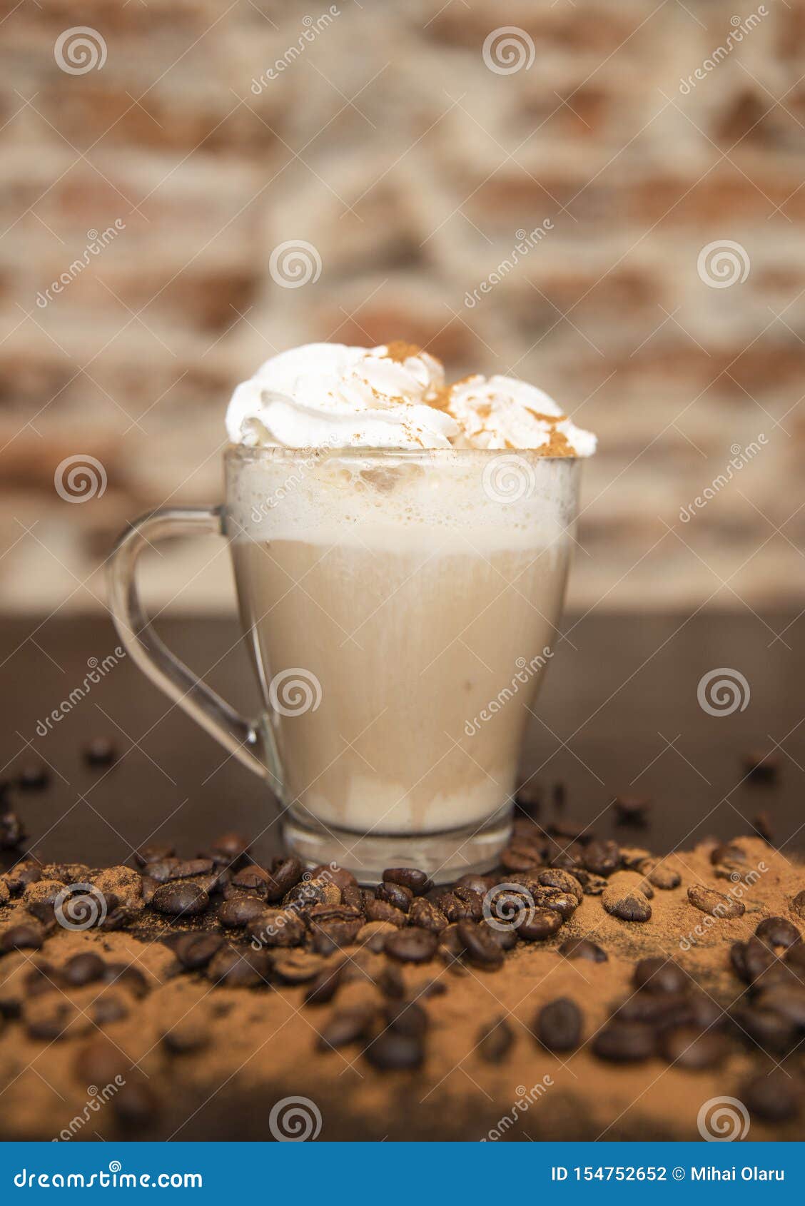 Cappuccino with Coffee Beans Stock Photo Image of morning, ready