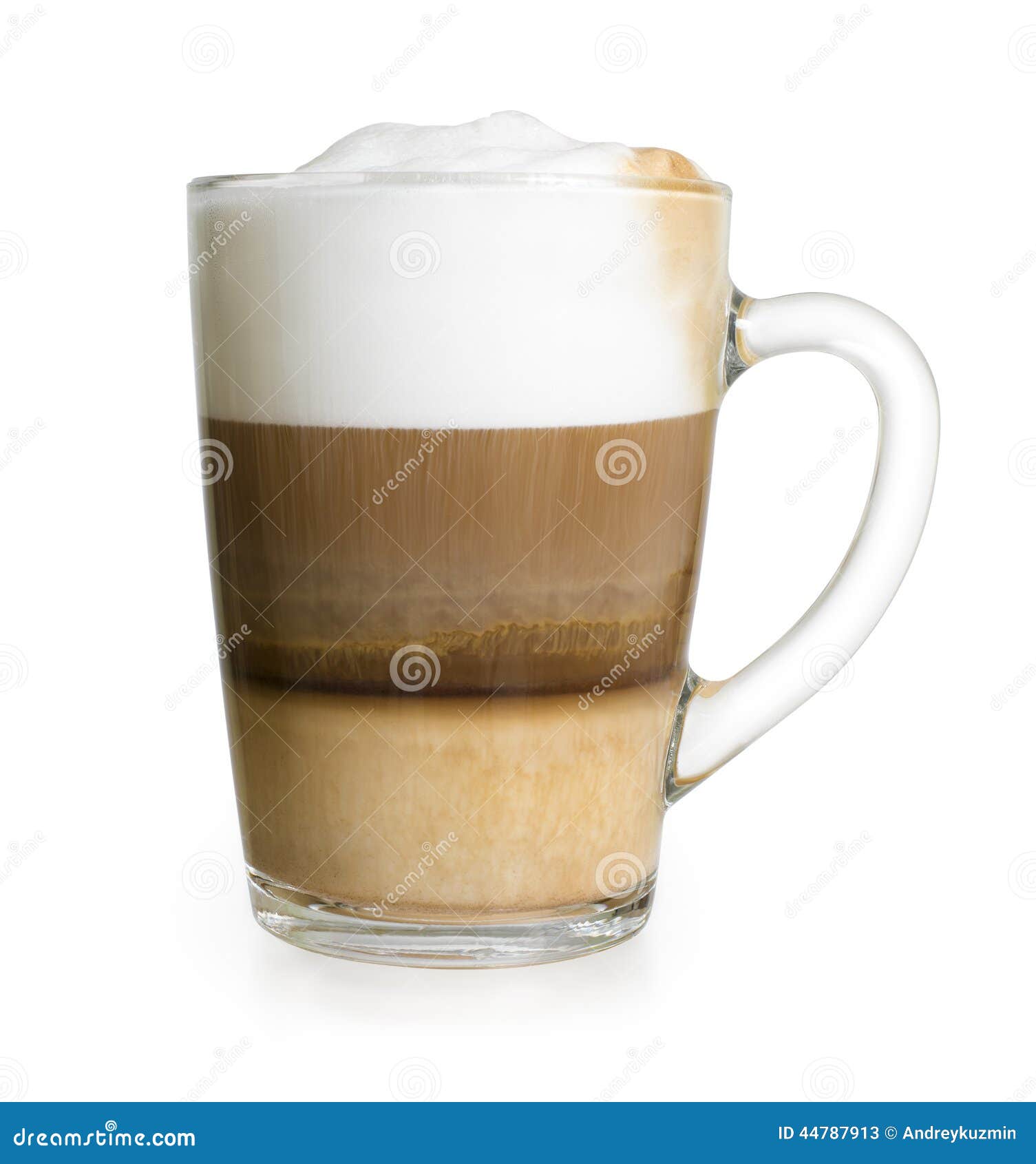 cappuccino in glass cup  with clipping path