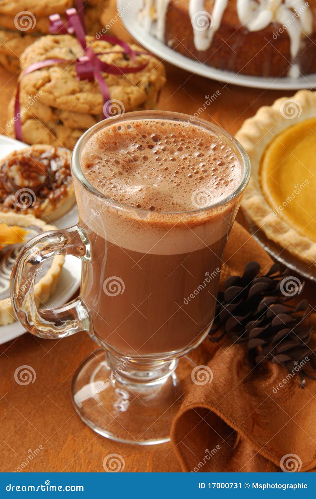 Cappuccino or Hot Chocolate Stock Image Image of cappuccino, cookies 17000731