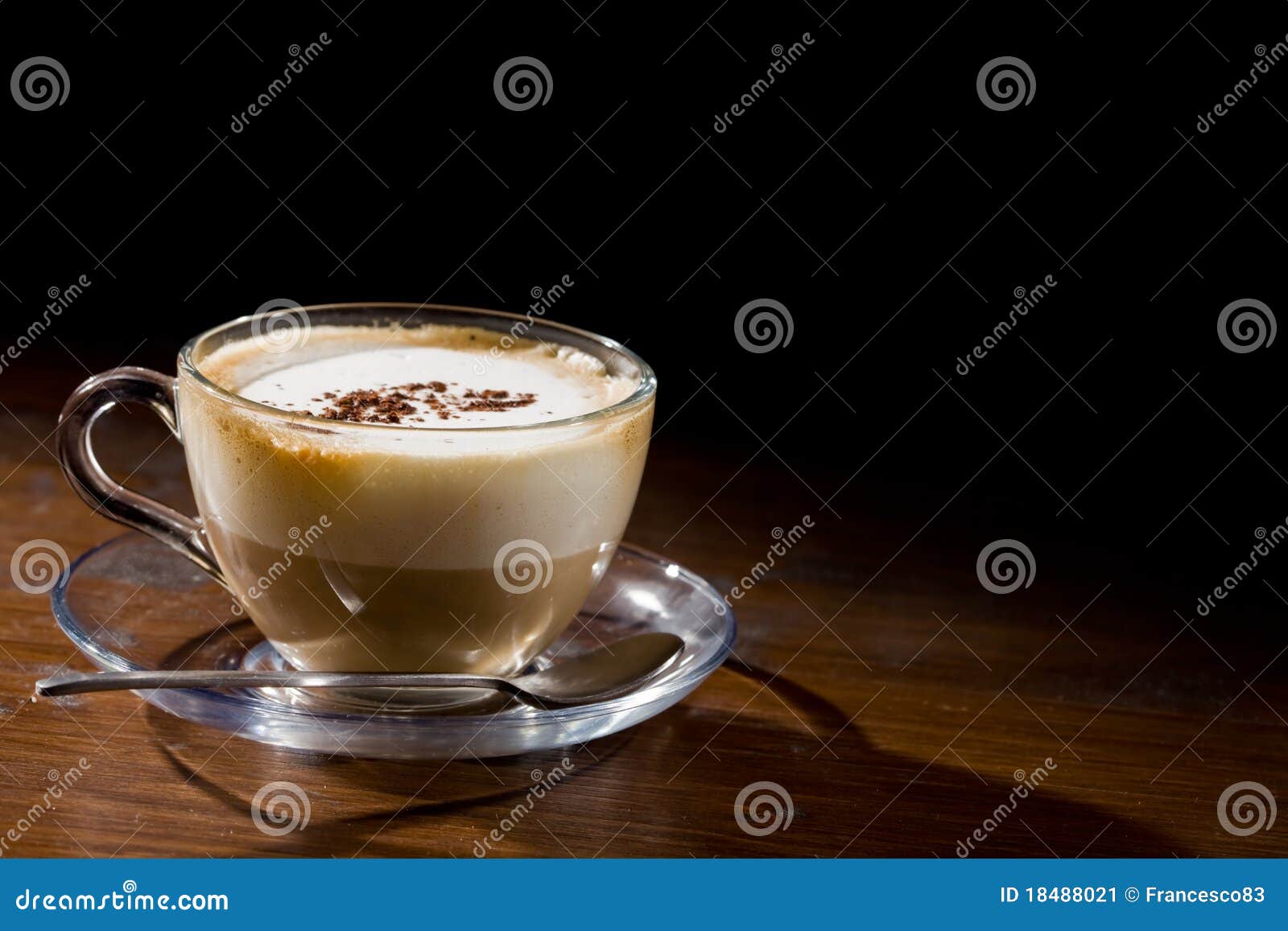 cappuccino on wood table