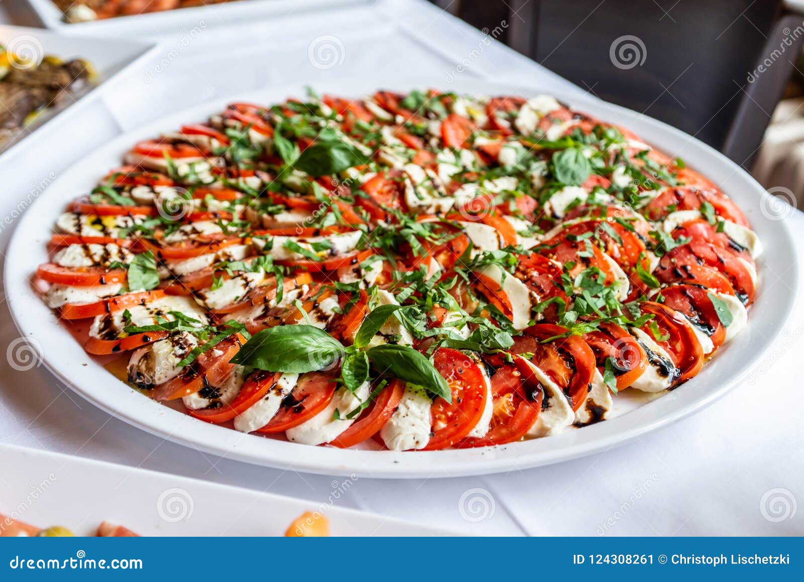 Caprese Salad with Mozzarella Tomato, Basil and Balsamic Vinegar