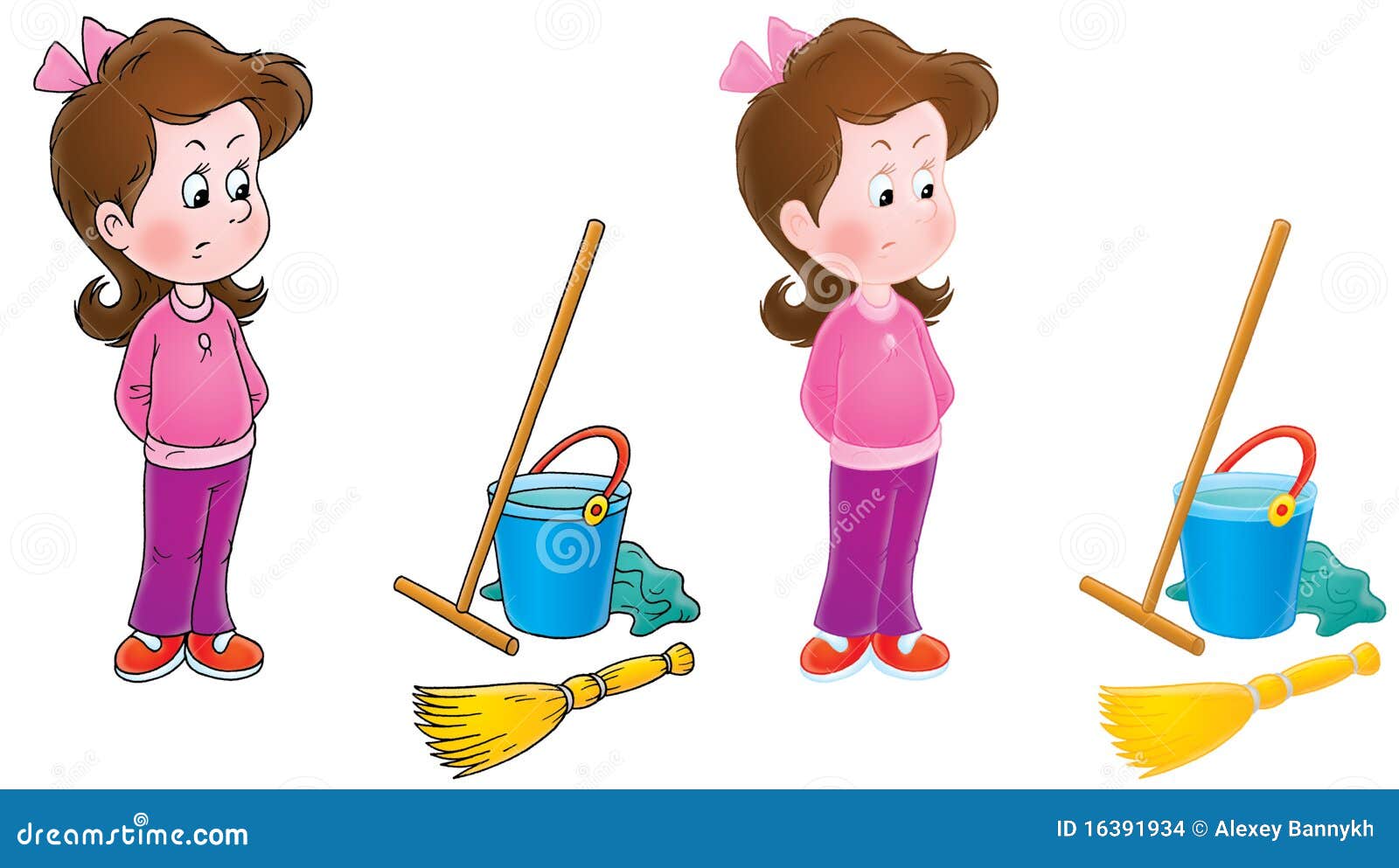 capricious girl and housework