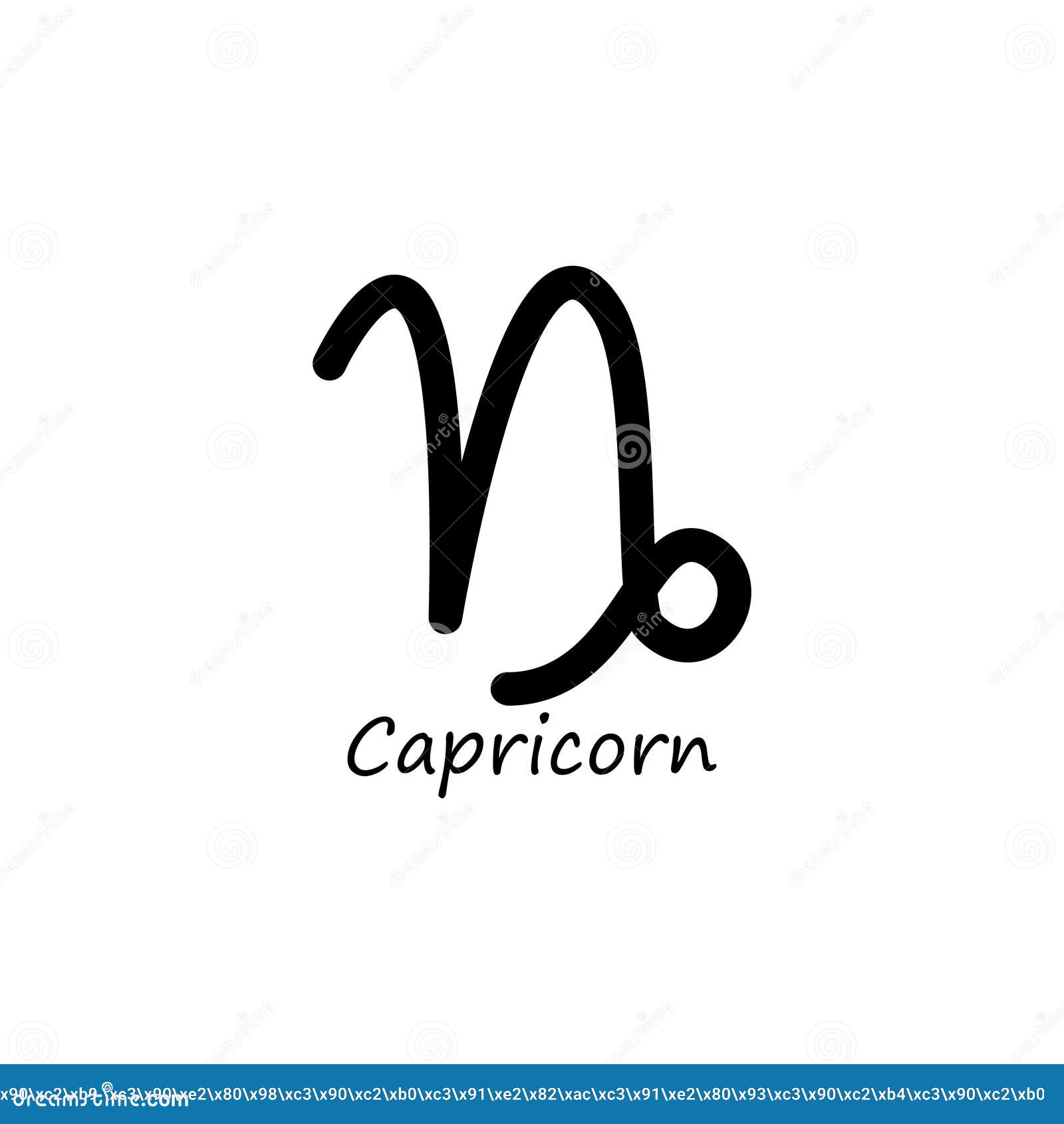 Capricorn Icon. Zodiac Line Black Symbol Stock Illustration ...