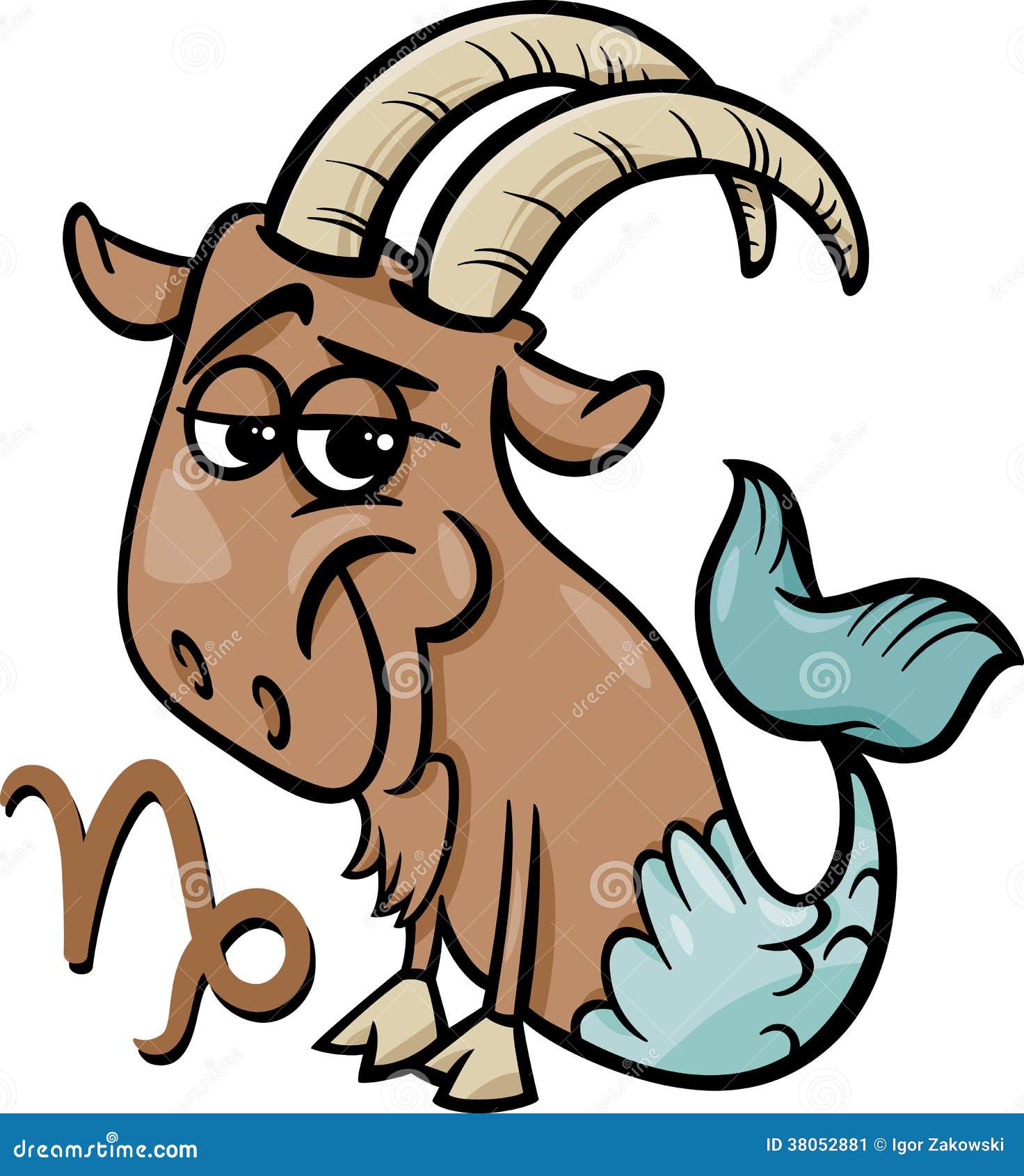 Capricorn or the Sea Goat Zodiac Sign Stock Vector - Illustration of  astronomy, design: 38052881