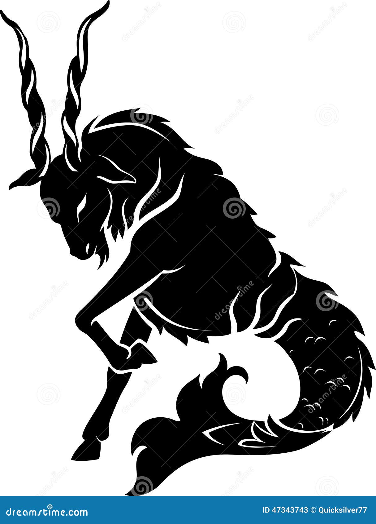 Capricorn Symbol Silhouette Stock Illustration - Illustration: 47343743