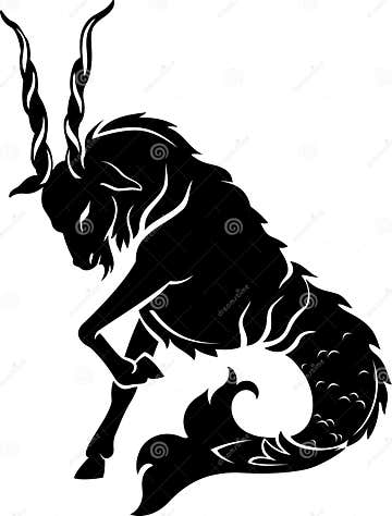 Capricorn Symbol Silhouette Stock Illustration - Illustration of ...