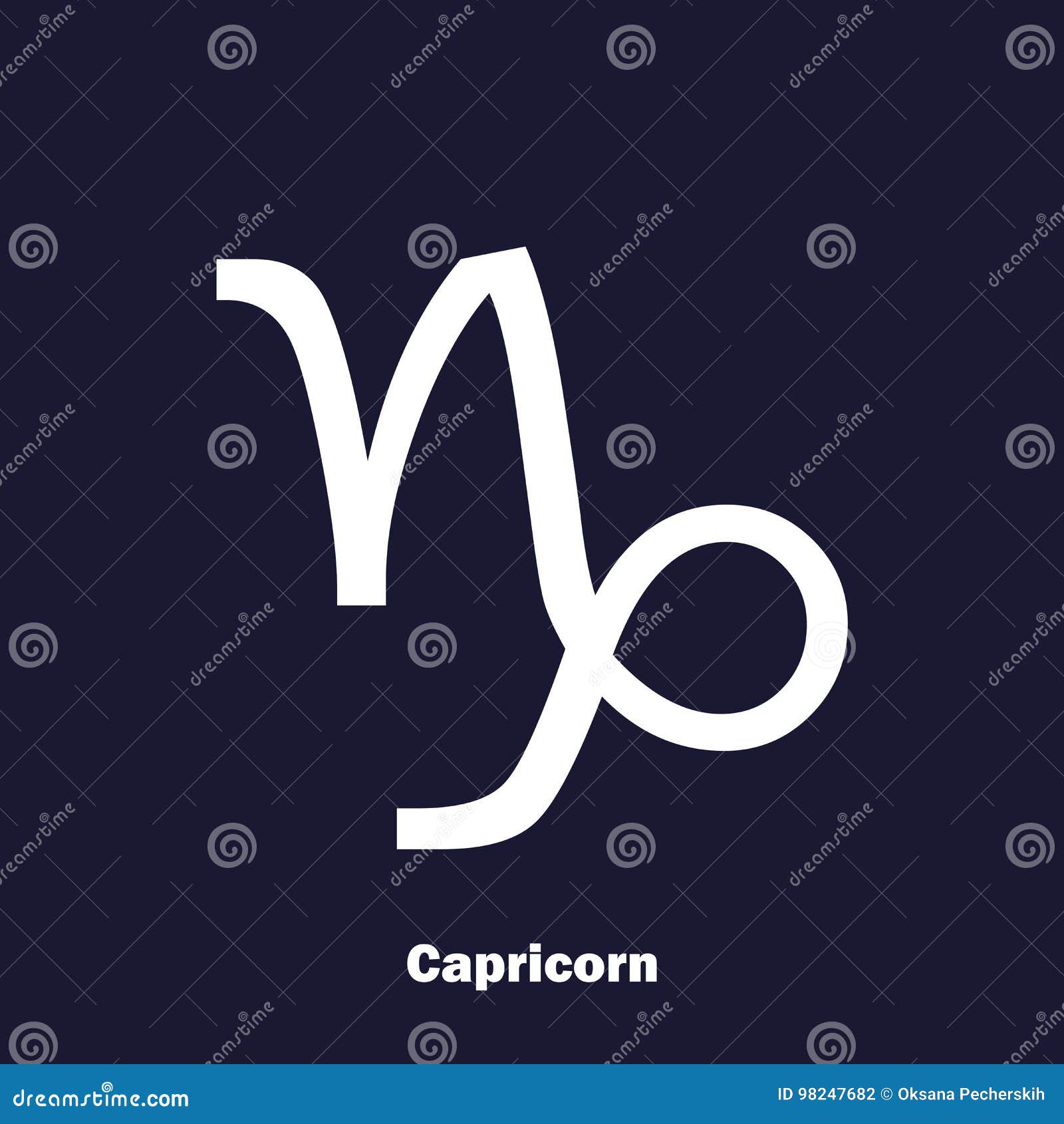 Capricorn Zodiac Sign. Astrological Symbol Stock Vector - Illustration ...