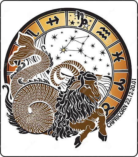 Capricorn and the Zodiac Sign.Horoscope Circle.Vec Stock Vector ...