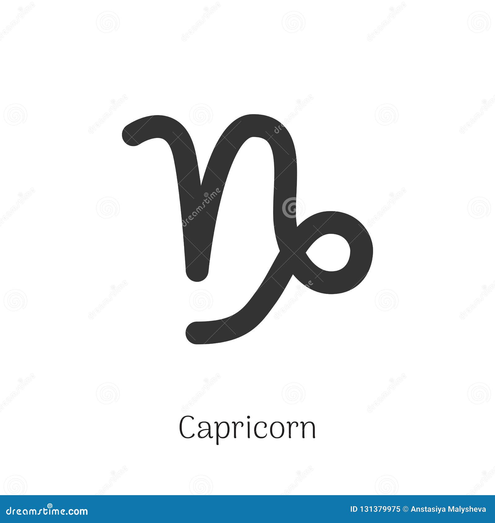 Capricorn Zodiac Sign Isolated on White Background Stock Vector ...