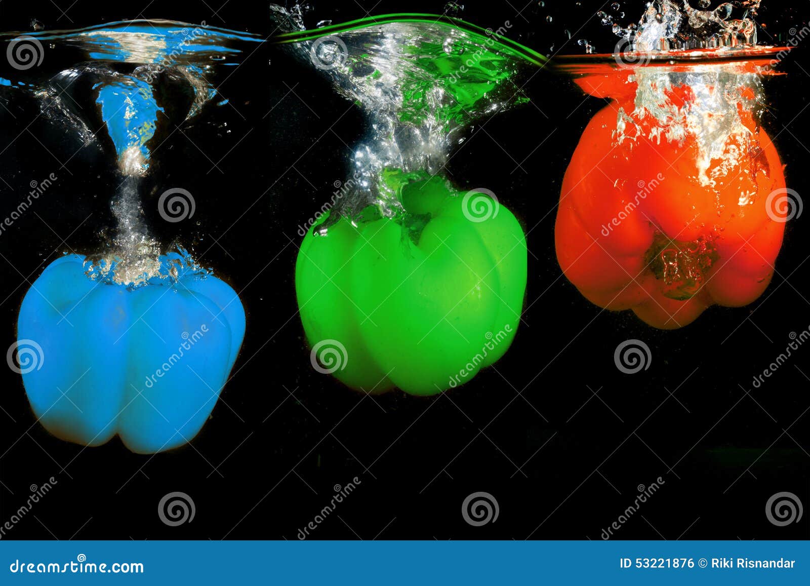 Capsicum Fruit Splash Water RGB Color Stock Photo Image of food
