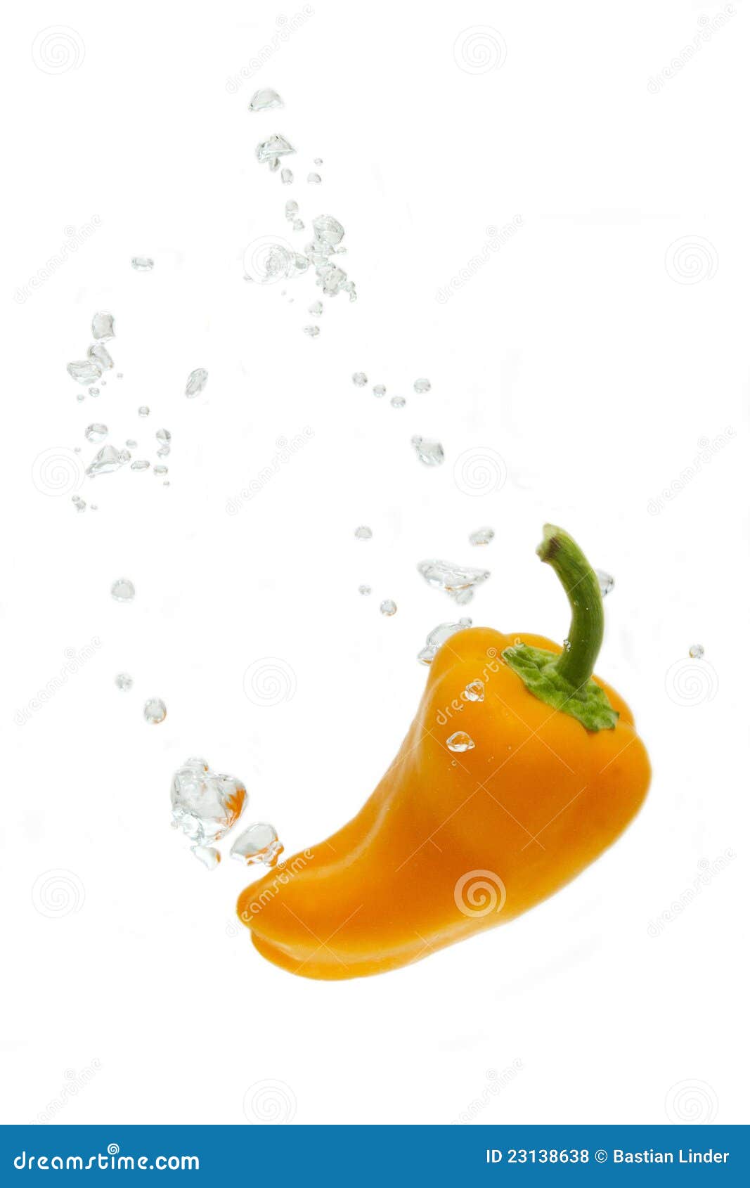 Capsicum in Water with Air Bubbles Stock Photo Image of health