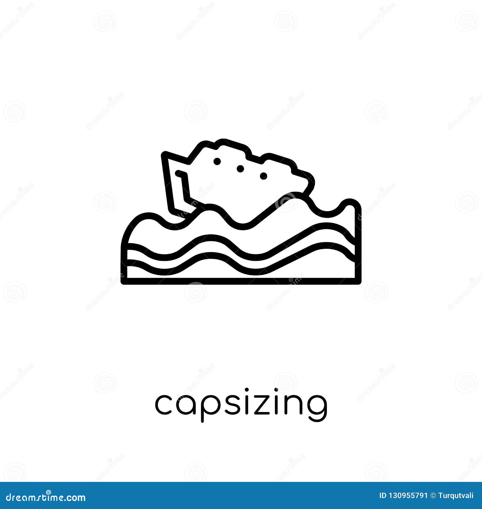 capsizing icon. trendy modern flat linear  capsizing icon