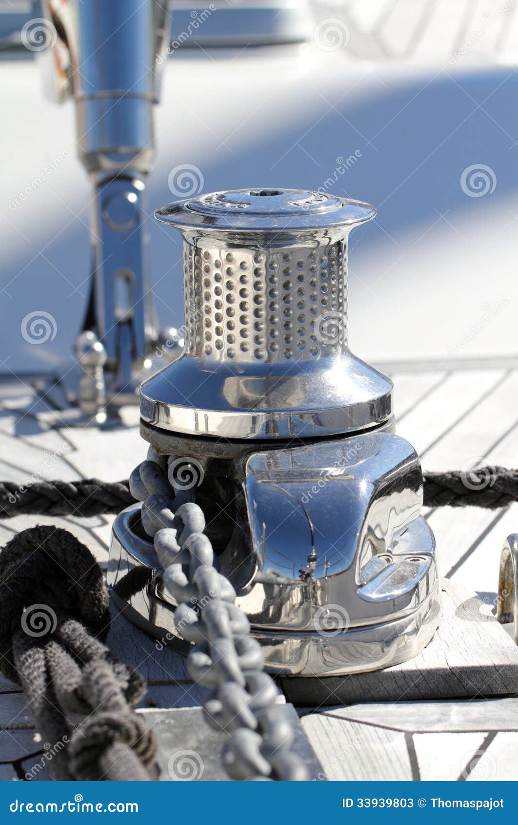 Capstan stock image. Image of ship, sailing, chrome, transportation