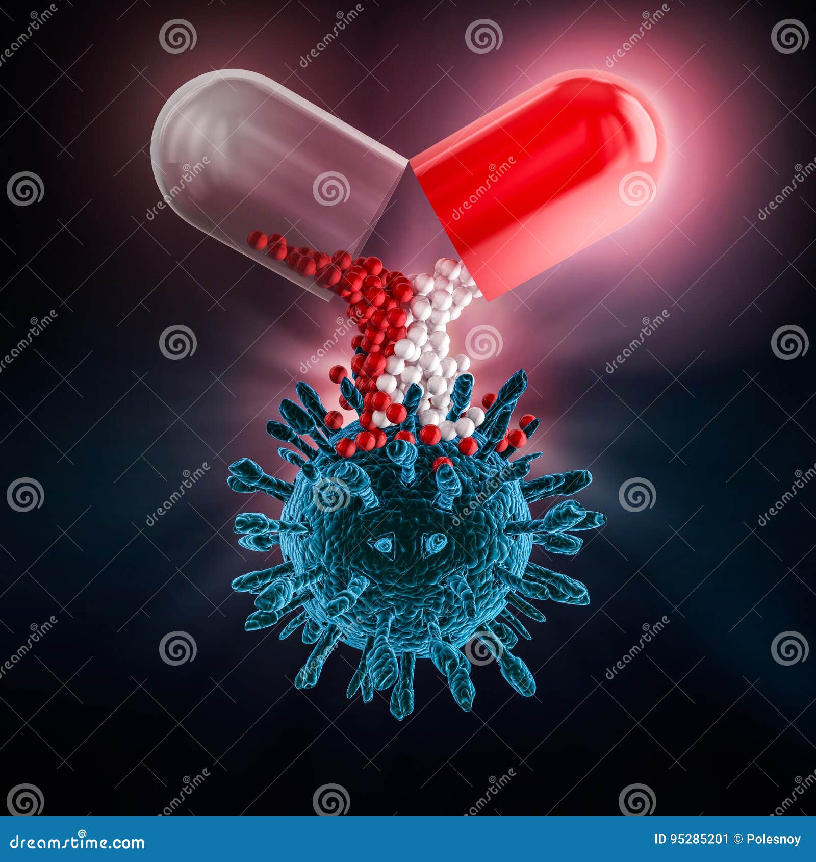 Capsule for Drug Delivery. 3D Stock Illustration Illustration of