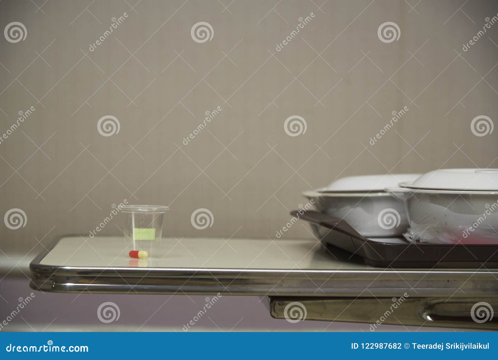 A Capsule of Medication on a Tray Stock Photo Image of table, sick