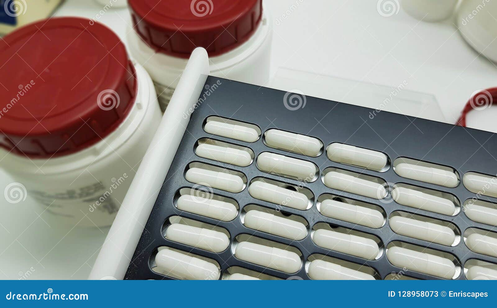 Capsules compounding stock image. Image of tablets, pills 128958073