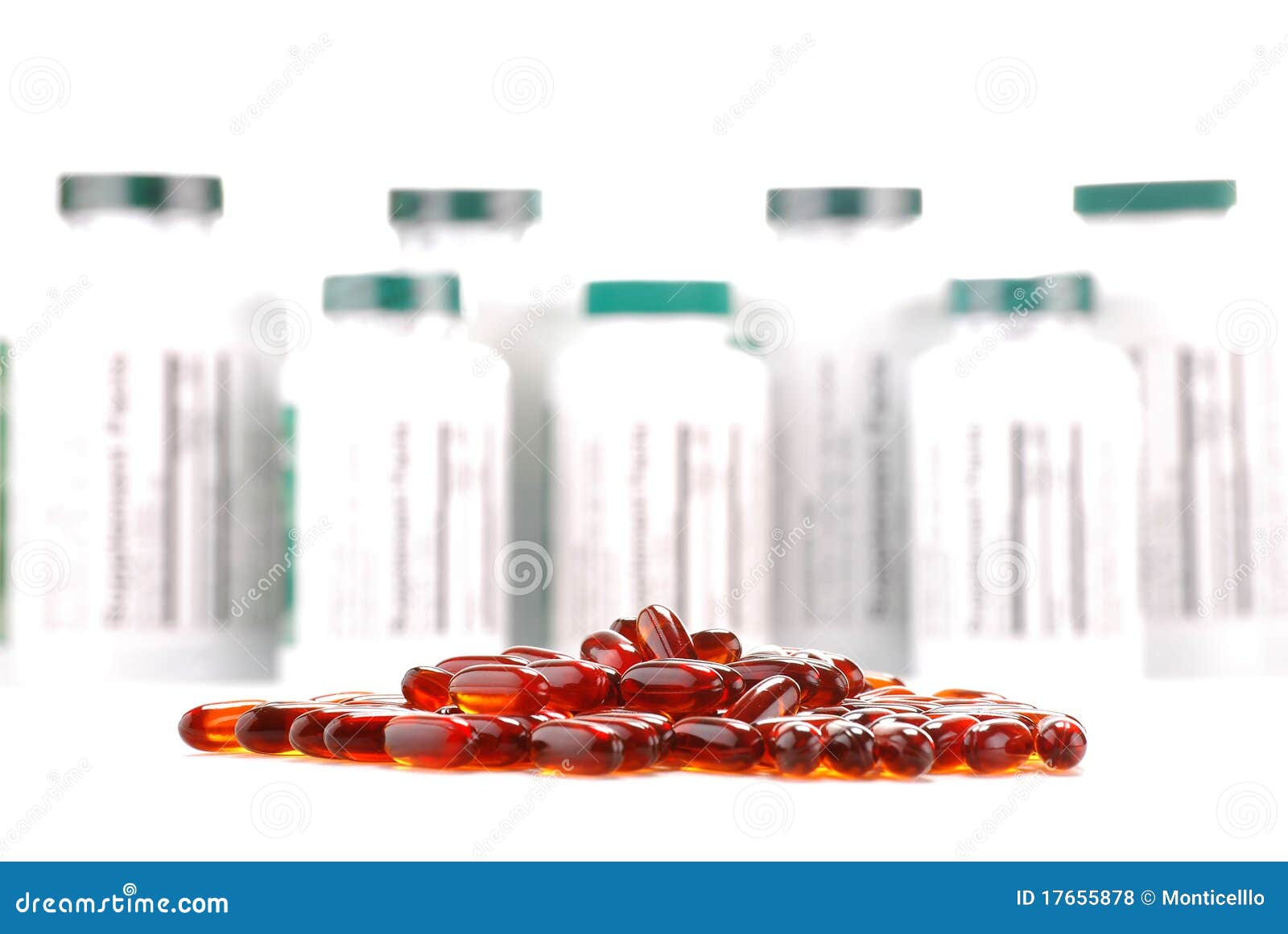 Capsules of Dietary Supplements and Containers Stock Photo Image of