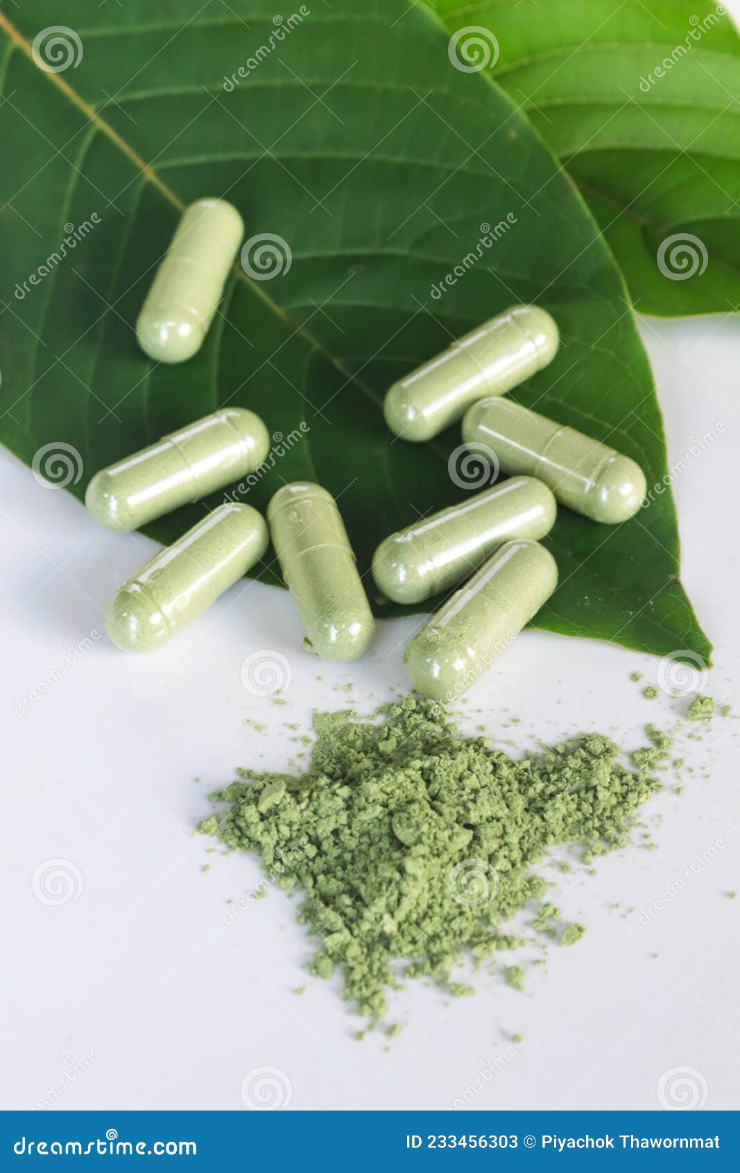 Capsules of the Herbal Supplement Kratom Stock Image Image of herbal