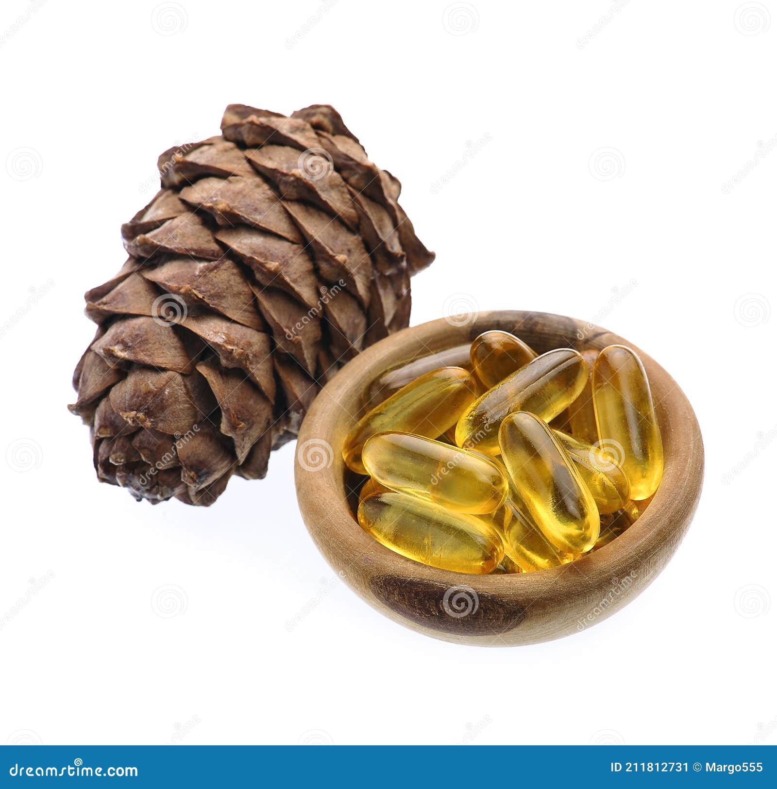 capsules of oil turpentine with cedar cone