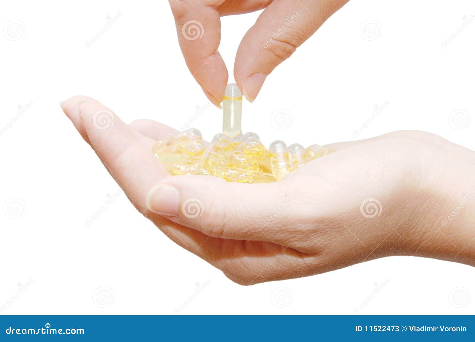 Capsules with Vitamins in Hands Stock Image Image of dose, medicine
