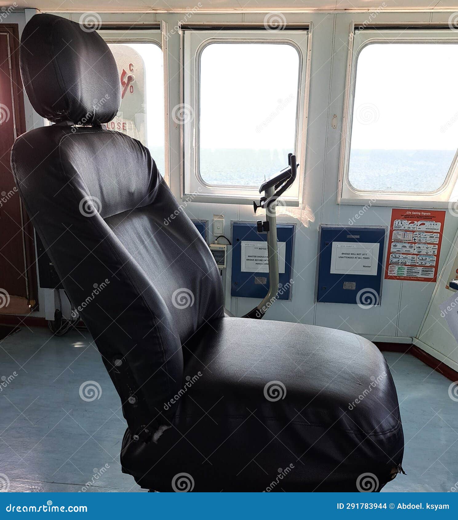 Captain Chair on Bridge Control of Ship Stock Photo Image of ship