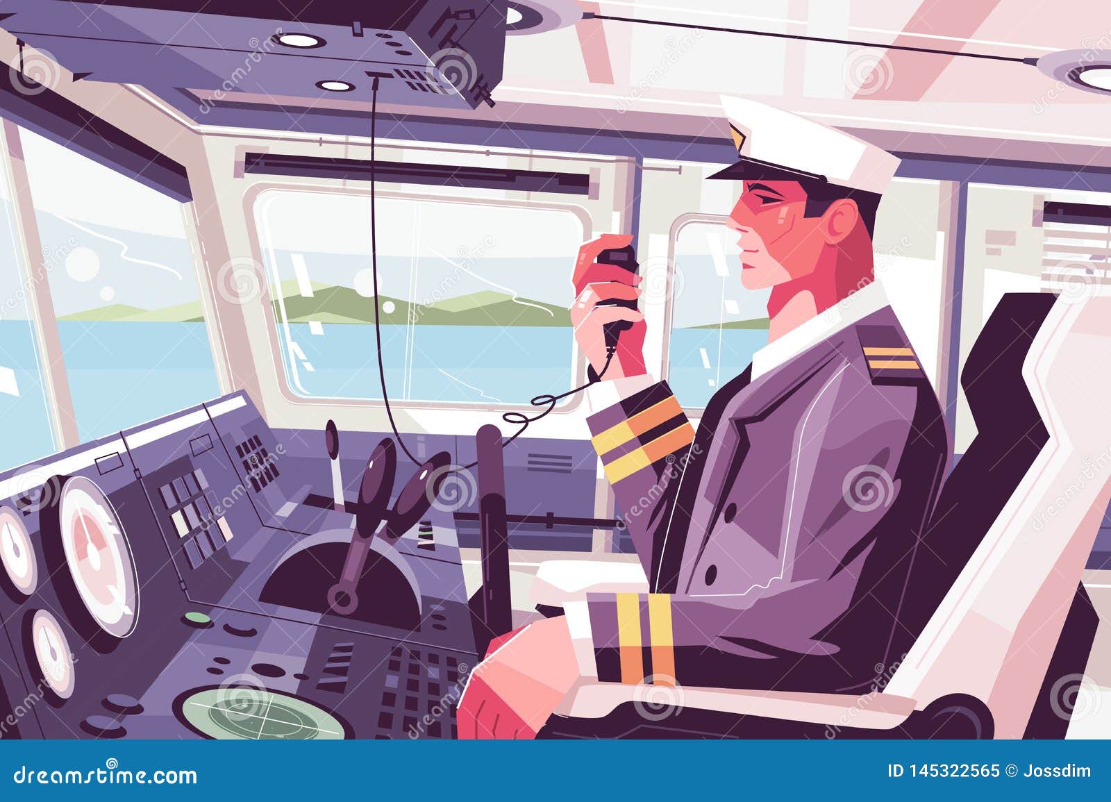 Captains cabin on ship stock vector. Illustration of navigator 145322565