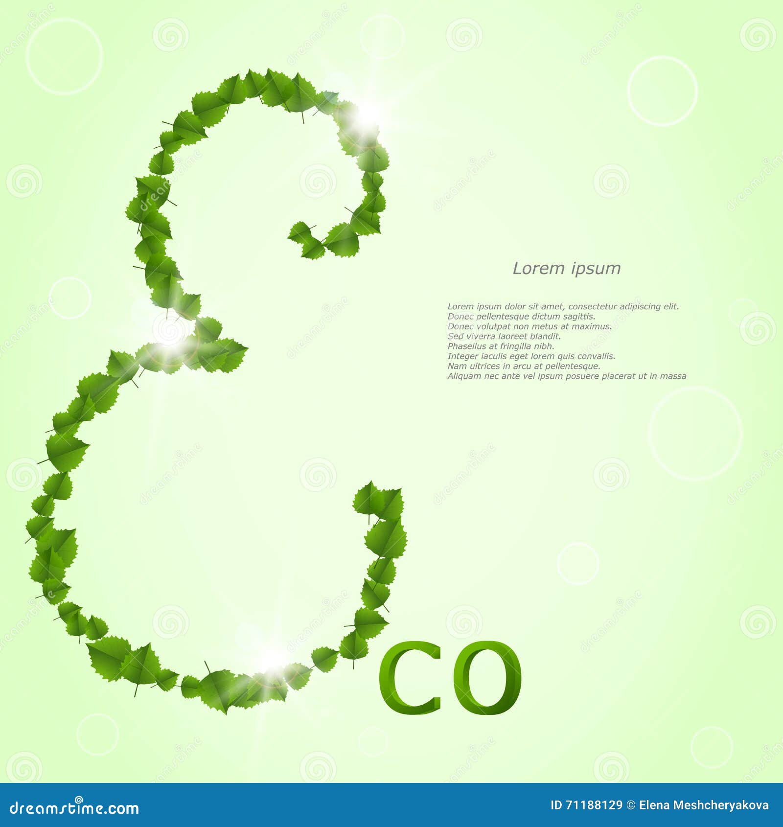 Caption ECO, Where the Letter E Made Leaves. on the Light Green ...
