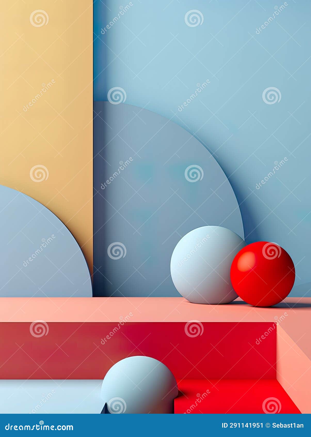 captivating abstract pastel squares and balls background, a harmonious blend of geometric elegance and soft, muted tones.