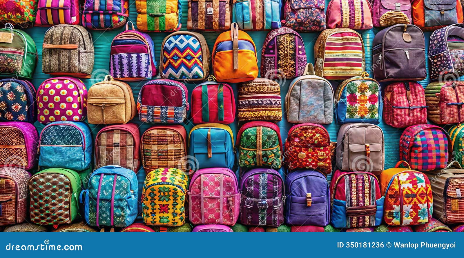 colorful backpacks in rows a vibrant display of  and style