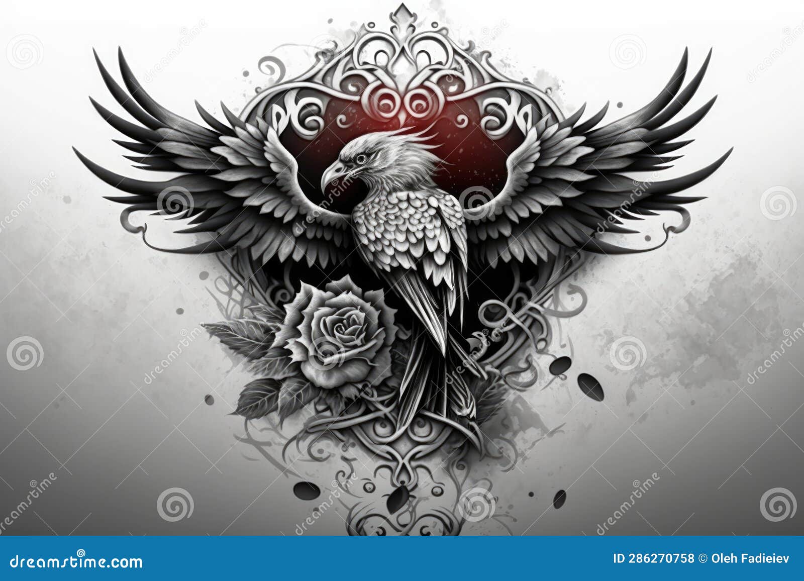 Premium Vector | Eagle and sun old school tattoo illustration