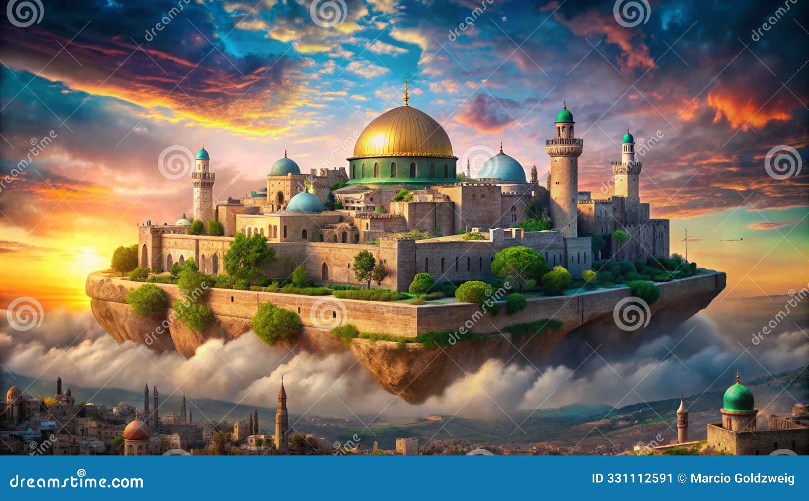 tiny world with old jerusalem buildings and houses, a funny . featuring captivating details atmosphere. ai generated.