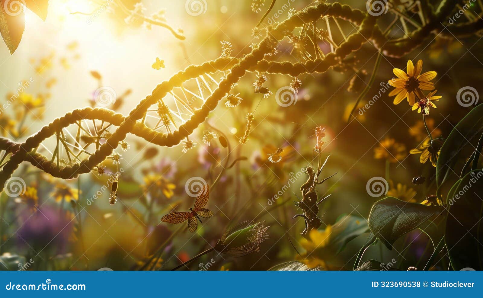 dna in nature: intricate and beautiful connections, generative ai