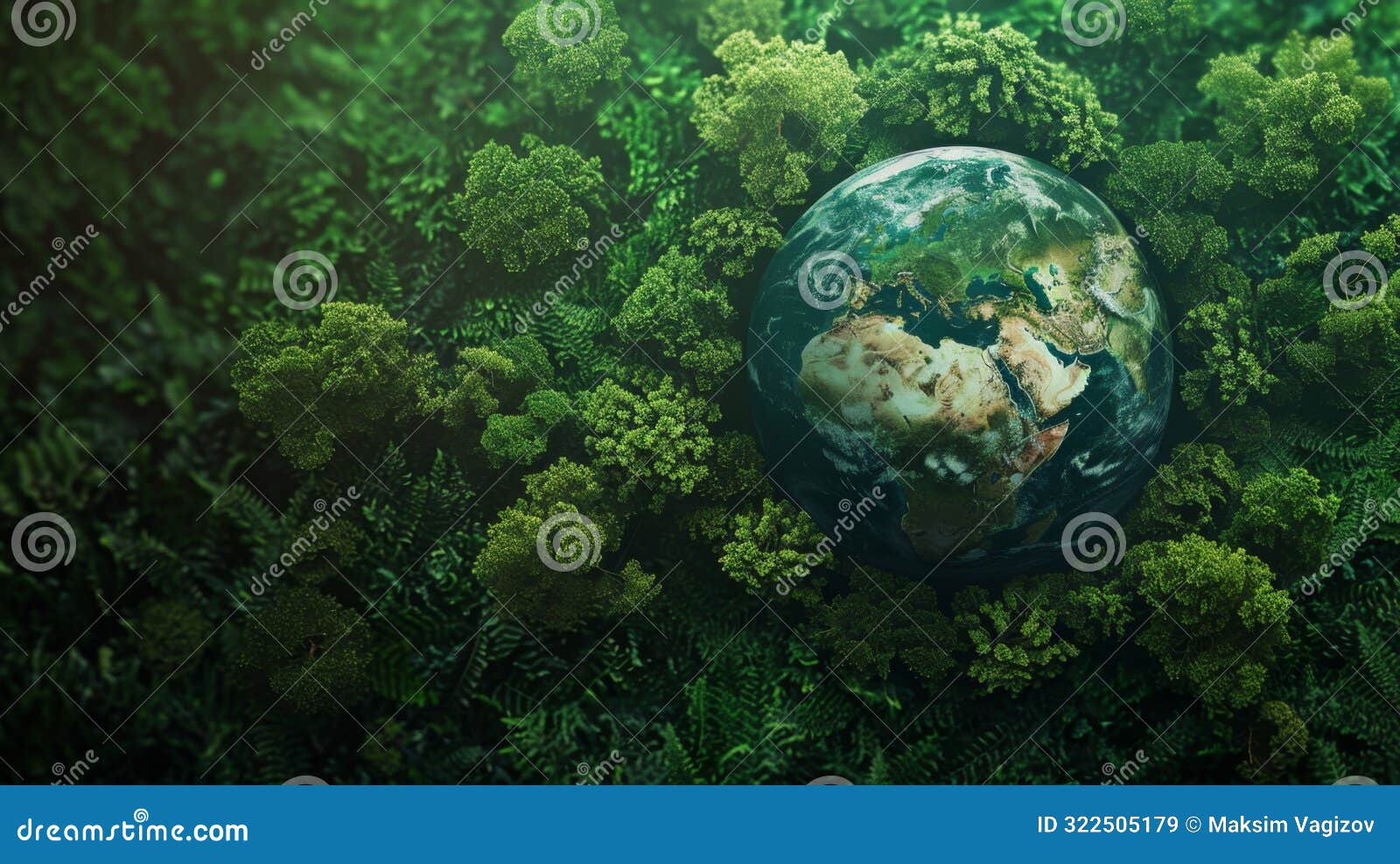 earth in greenery: nature and planet concept, generative ai