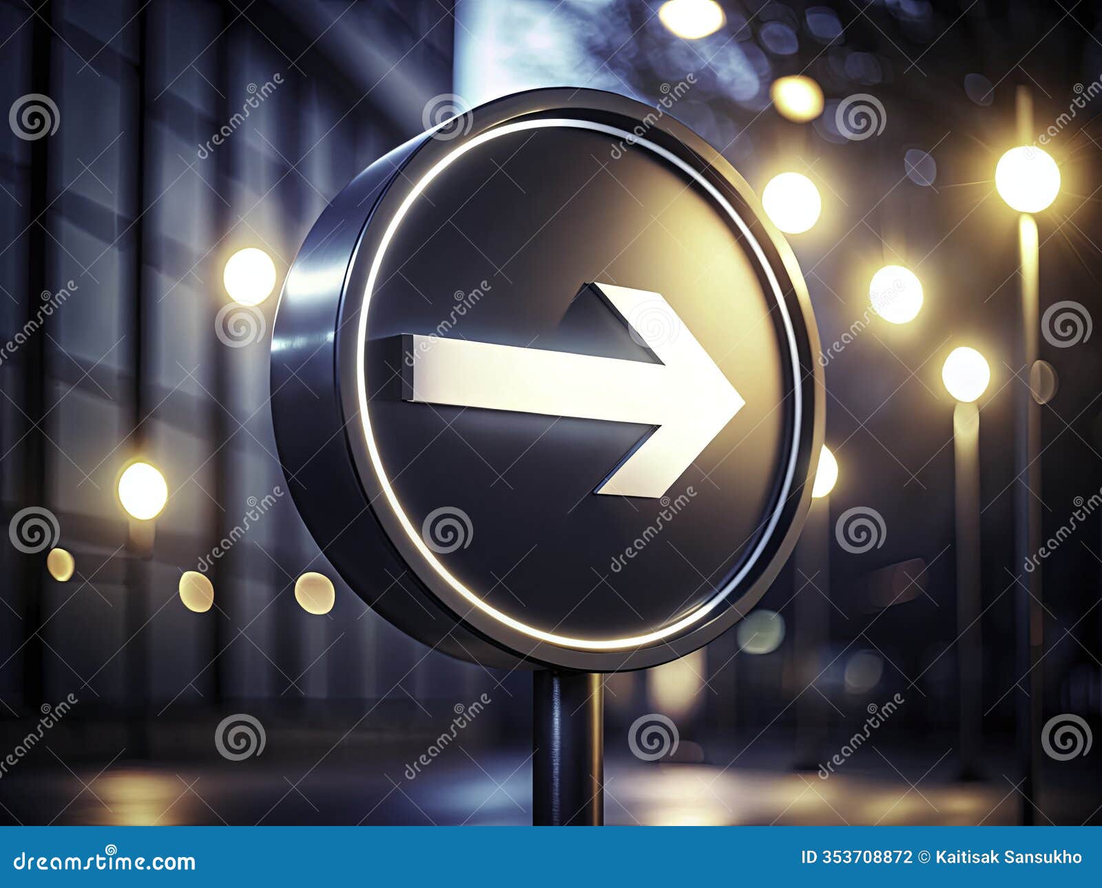 minimalist circular arrow sign in lowlight photography a cinematic guide to urban navigation