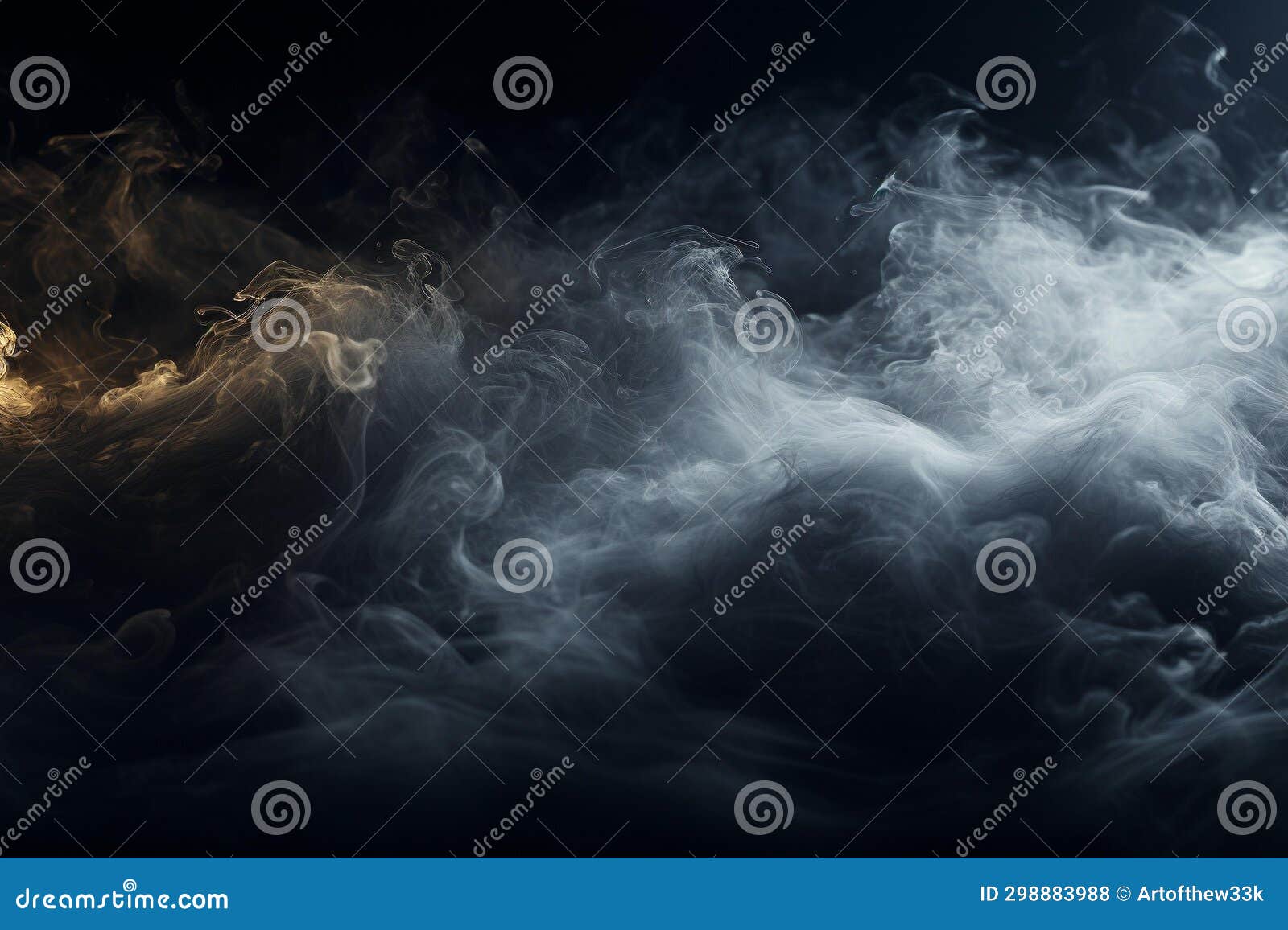 ethereal smoke dance on dark marble floor