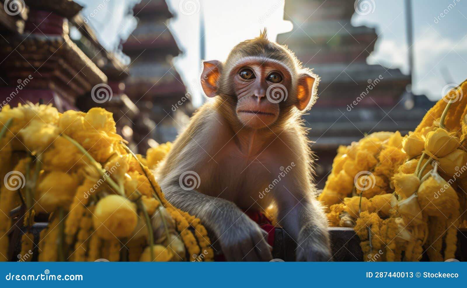 captivating portrait of a monkey in thailand