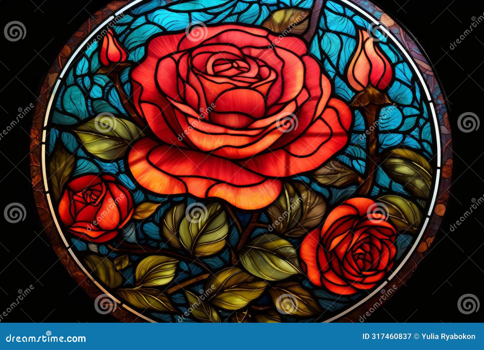 captivating red rose glass. generate ai