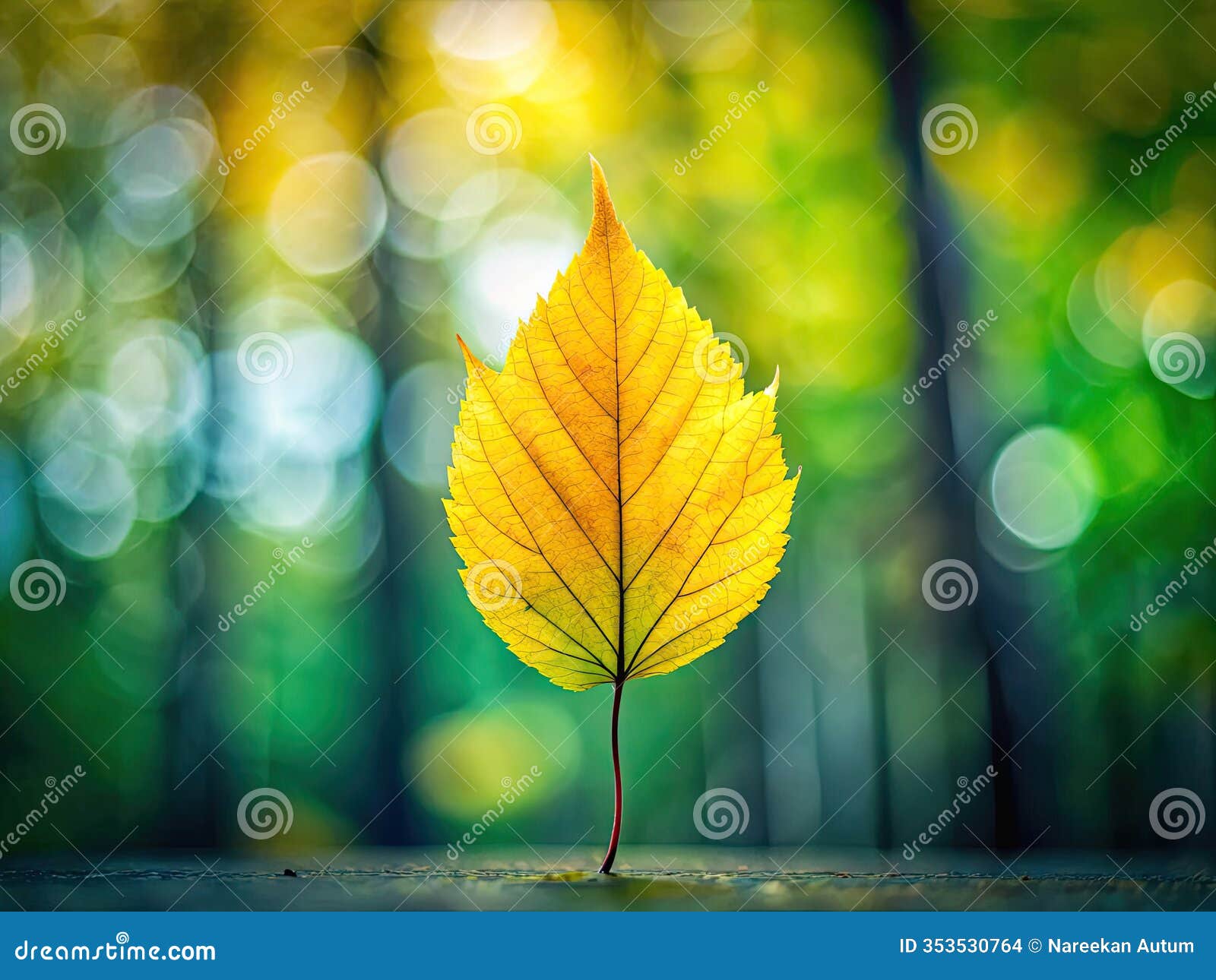 vibrant autumnal yellow leaf against a minimalist graygreen background a serene nature scene for your  projects