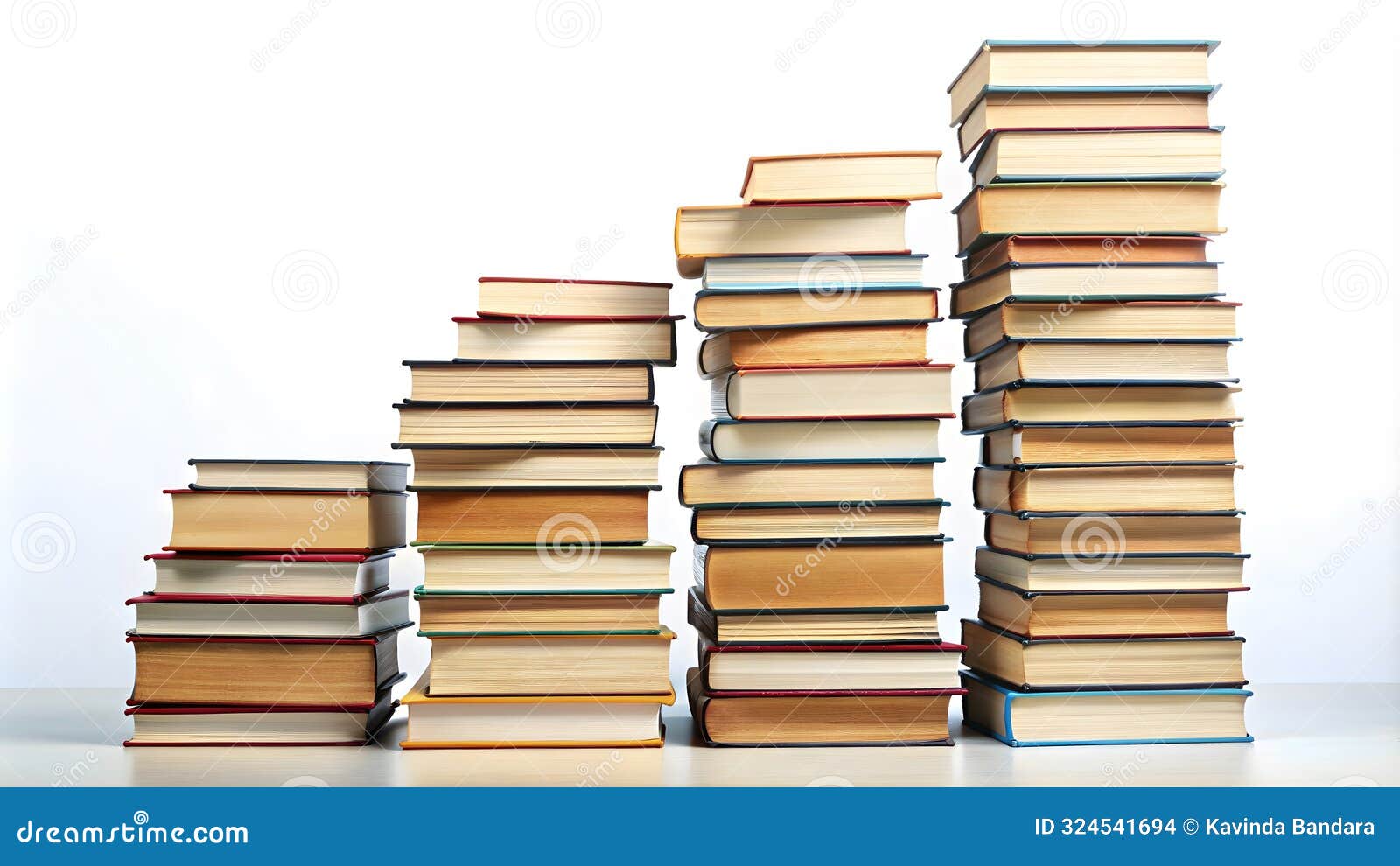 stacks of books on white background:  of knowledge and education