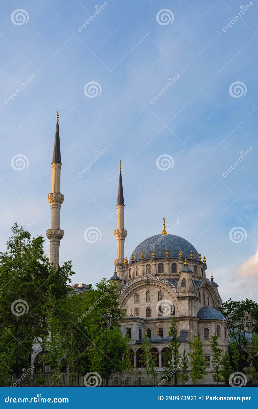 twin minarets mosque in istanbul