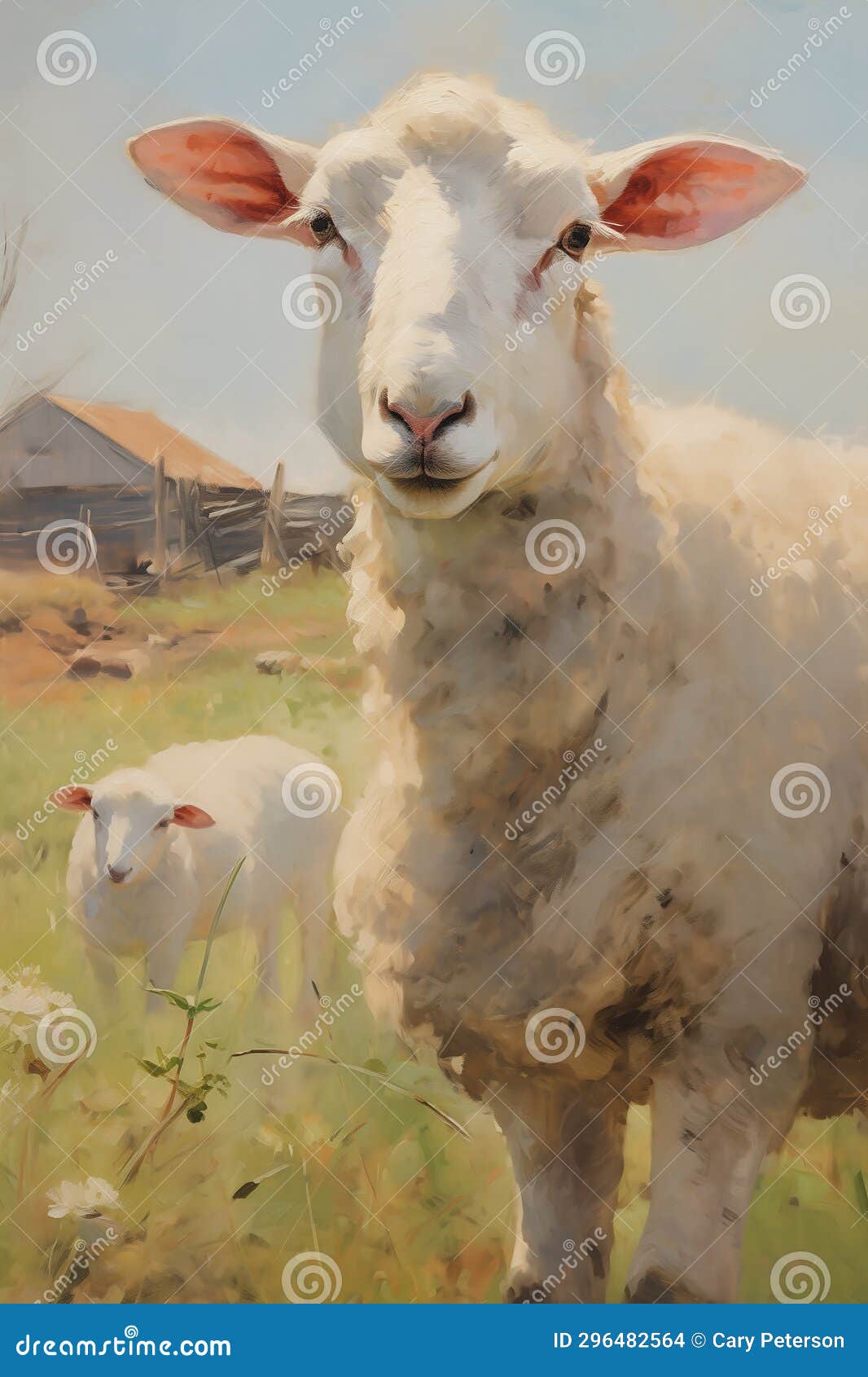 capturing the serenity of the countryside: a young lamb in a whi