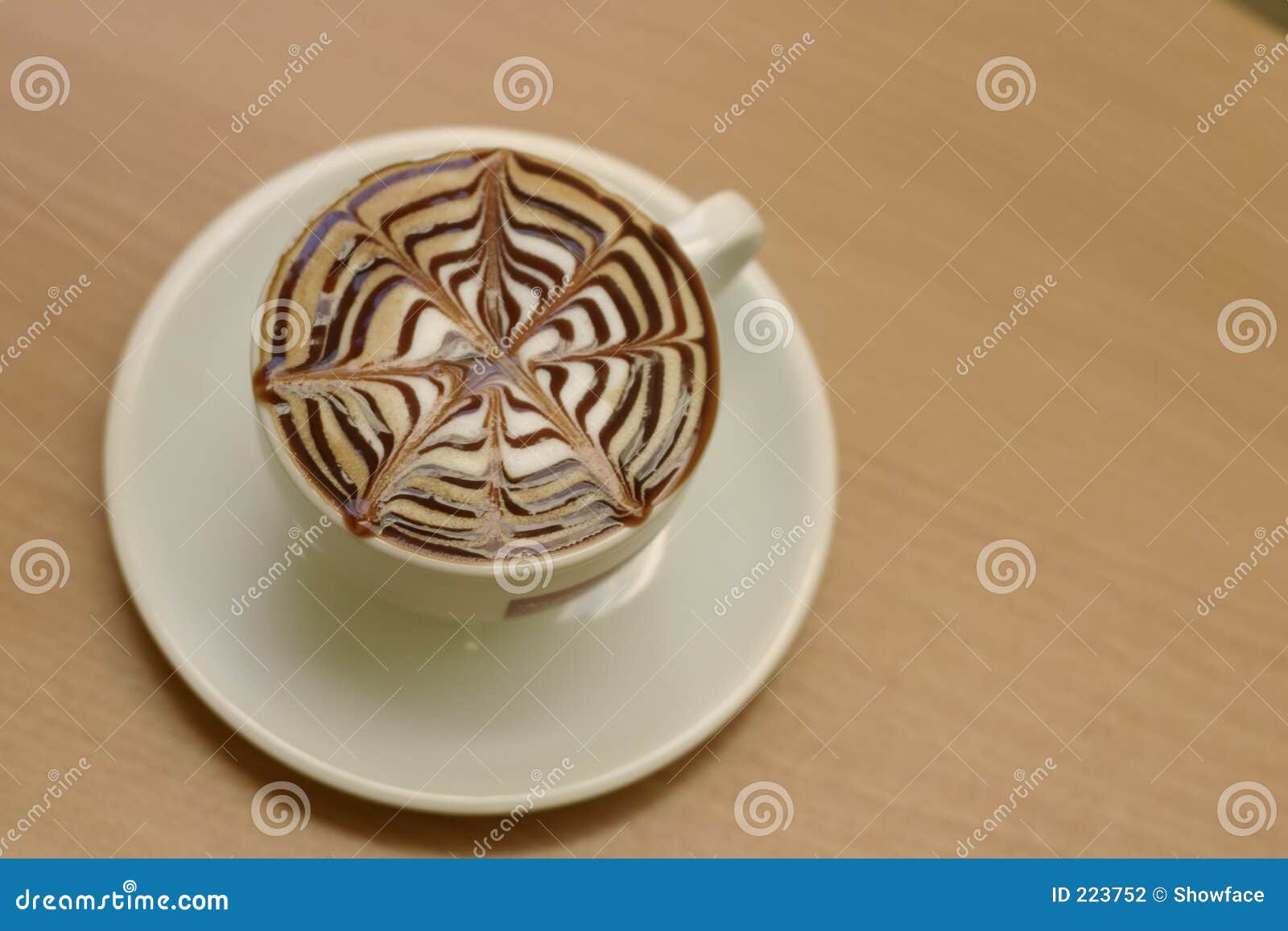 capuccino on a cafe table