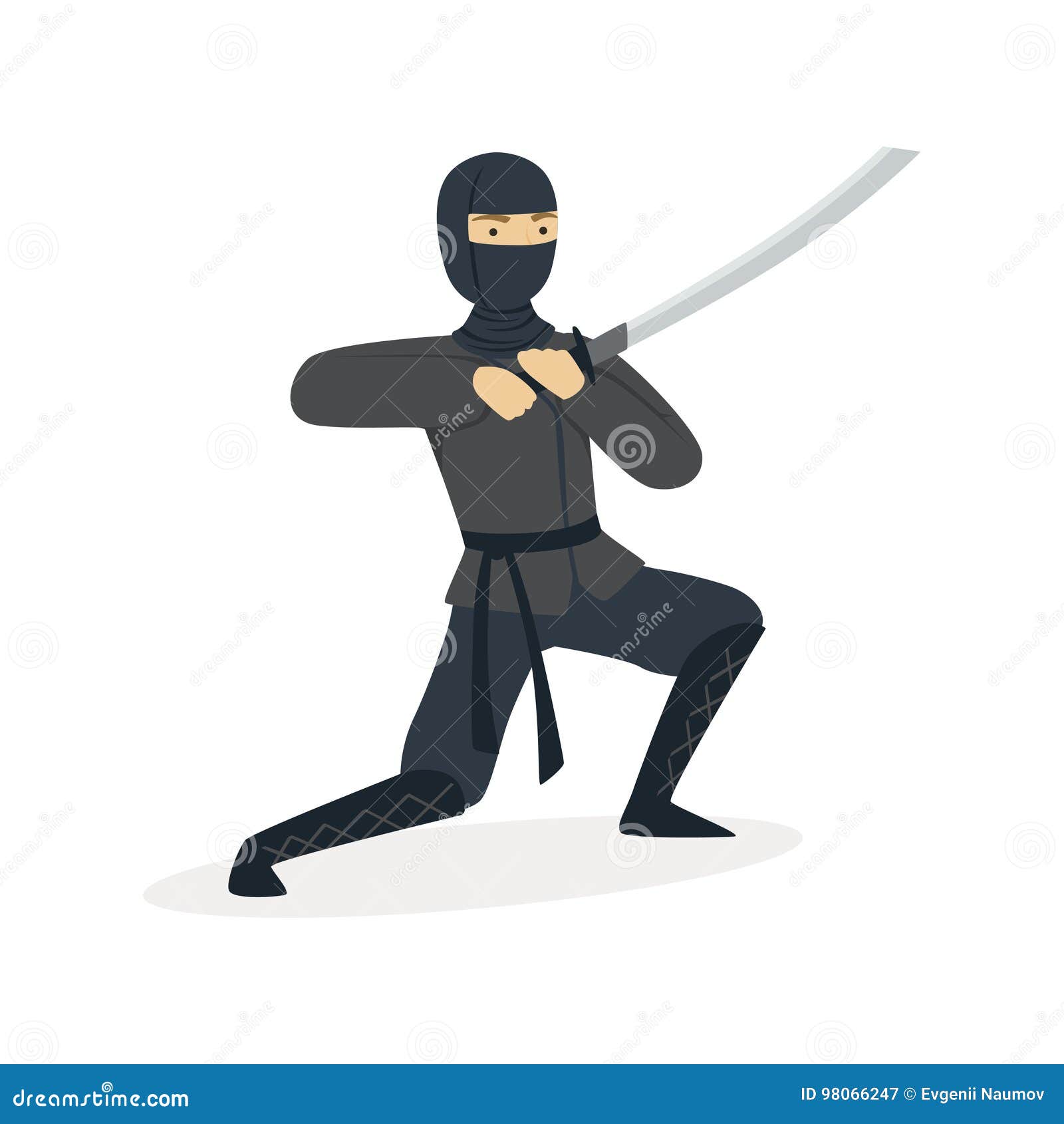 Ninja Assassino Personagem Em Um Traje Preto Completo Em Pé Em Uma Pose De  Combate, Vetor De Arte Marcial Japonesa Ilustração Em Um Fundo Branco  Royalty Free SVG, Cliparts, Vetores, e Ilustrações